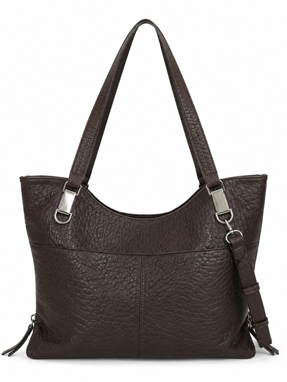 Vince Camuto Pebbled Leather Tote Bag With Dual Handles & Adjustable Strap